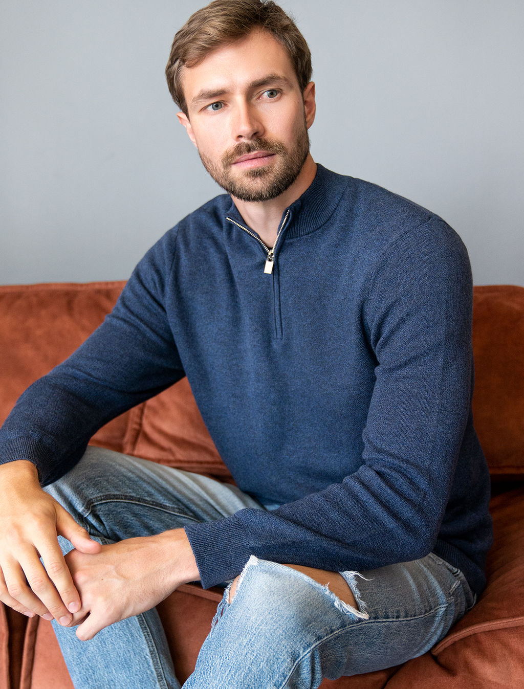 VILATTE / Джемпер двуслойной вязки из мягкой пряжи с хлопком  фото 5