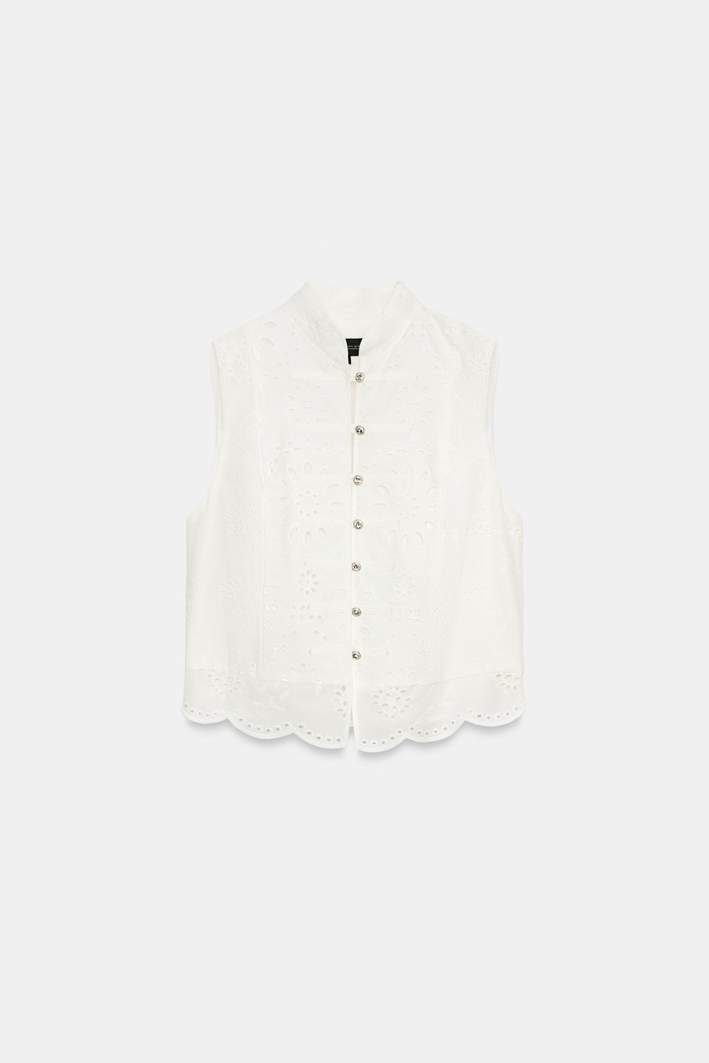 CUERPO BORDADOS BOTONES JOYA / Blanco - Zara фото 7