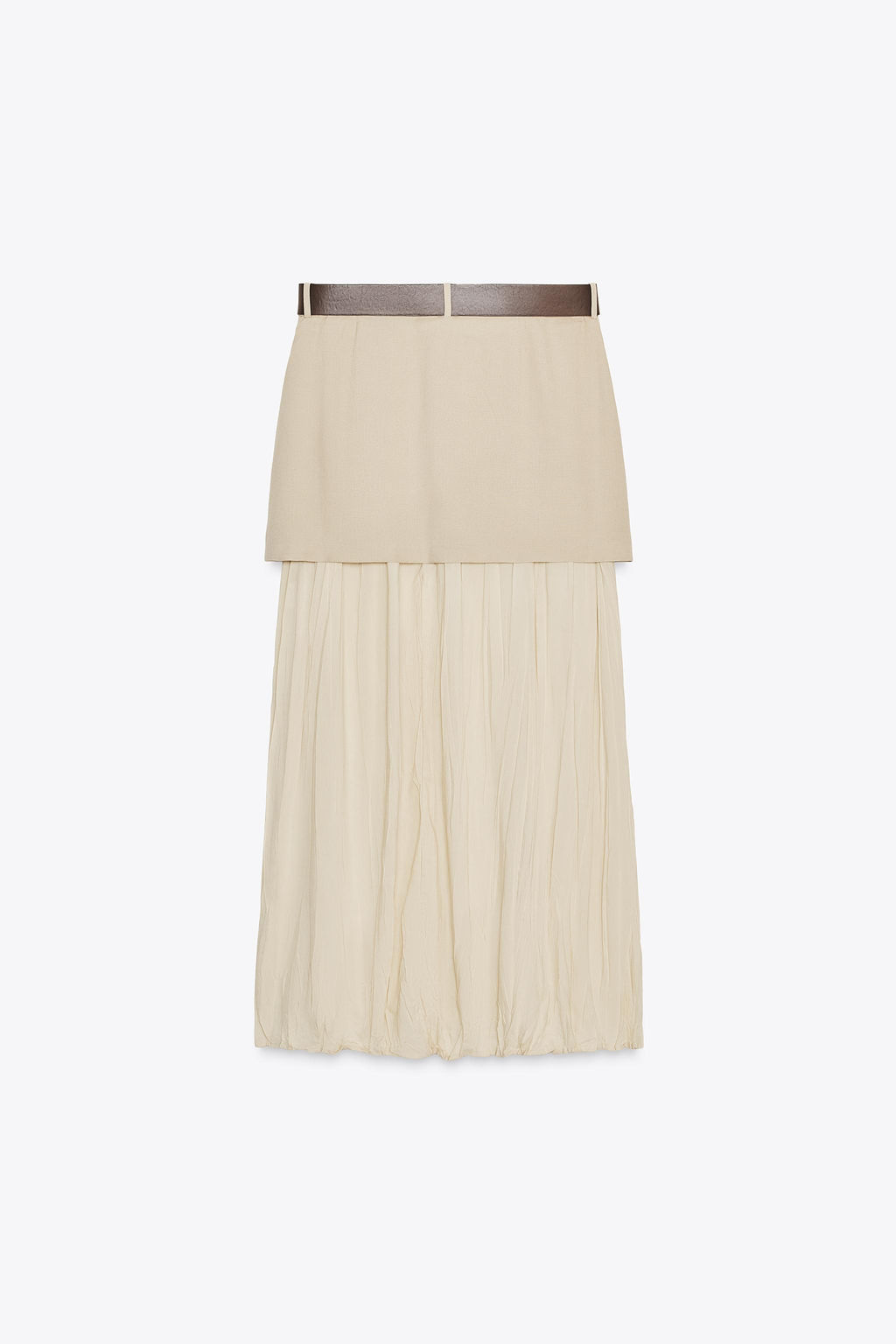 BELTED CONTRAST MIDI SKIRT - Zara фото 9