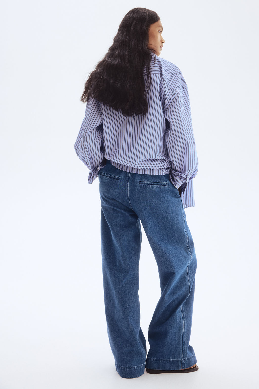 Pantal?n denim con cintura el?stica - H&m фото 4