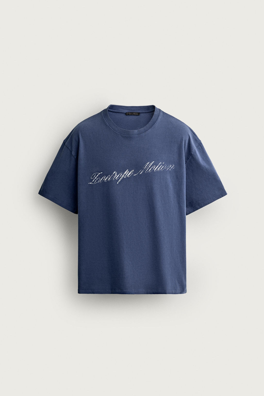 CAMISETA BOXY FIT ESTAMPADOS LAVADOS / Azul - Zara фото 6