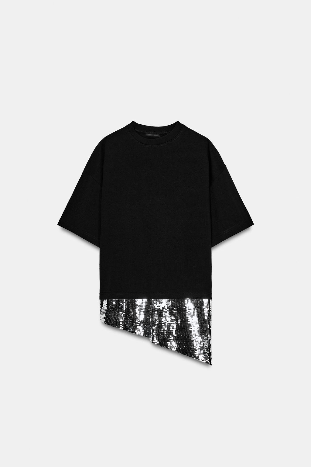 CAMISETA ASIM?TRICA LENTEJUELAS / Negro - Zara фото 6