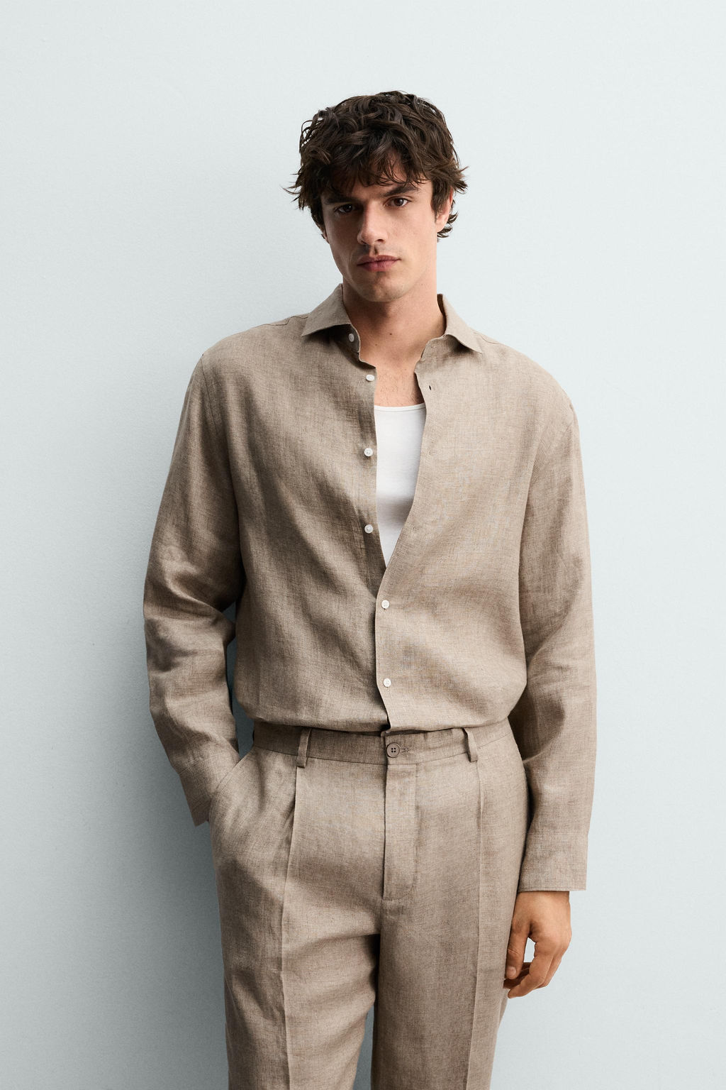 CAMISA REGULAR FIT 100% LINO / Arena / Vigor? - Zara фото 2