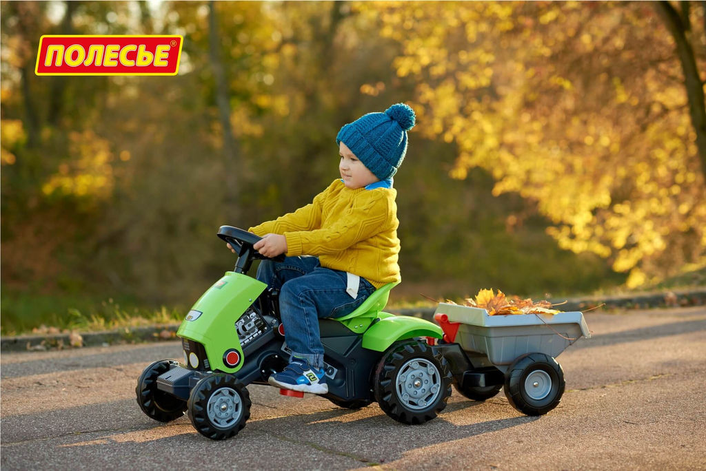 Каталка-трактор с педалями Turbo-2 с полуприцепом - Полесье фото 7
