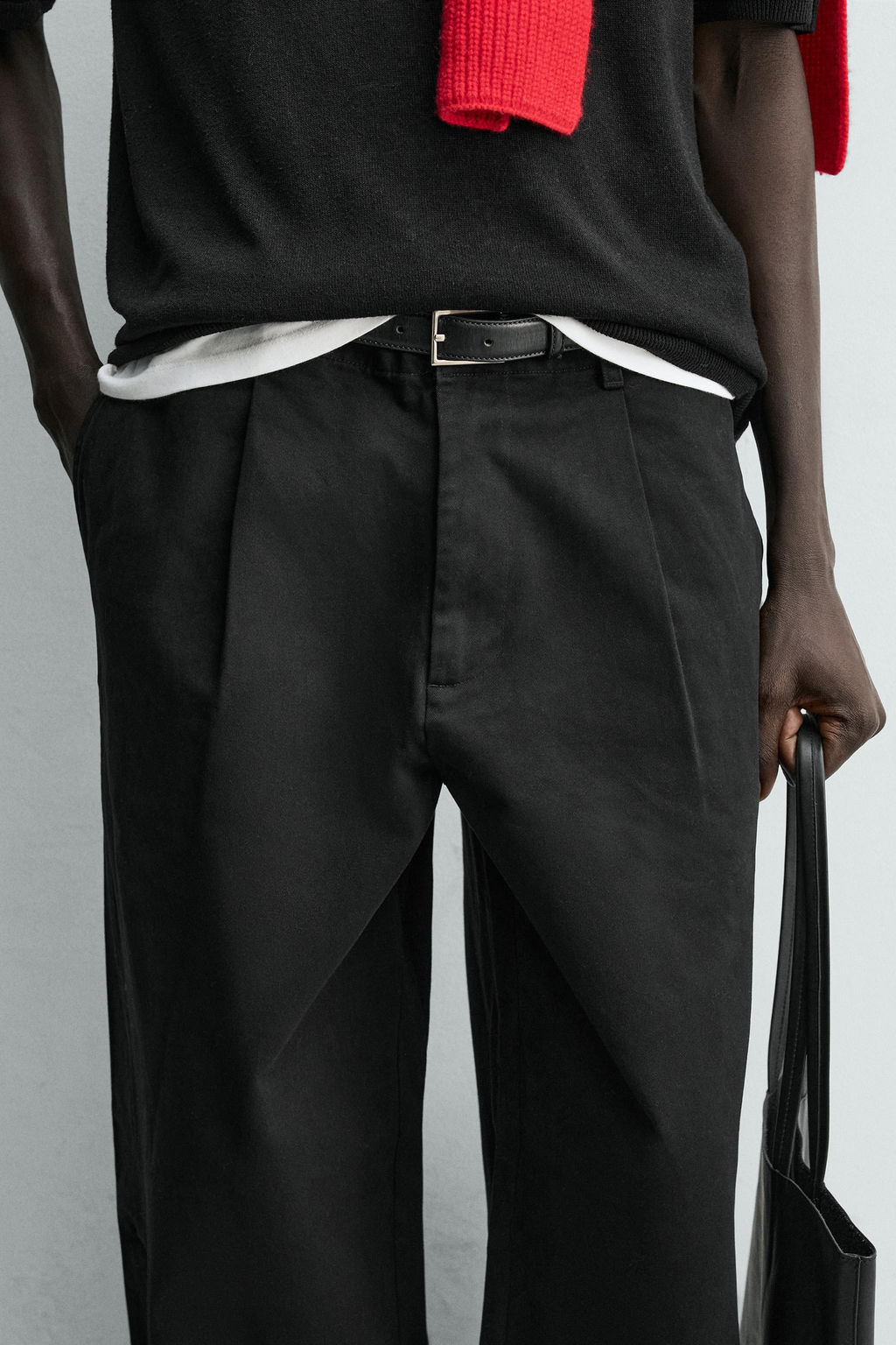 WIDE-LEG PLEATED TROUSERS - Zara фото 6