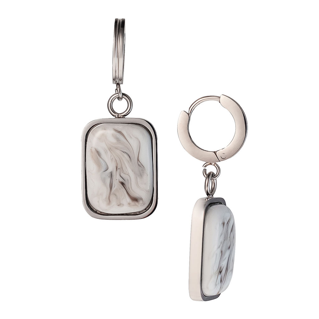 Серьги из муранского стекла GREY CUT LC3472