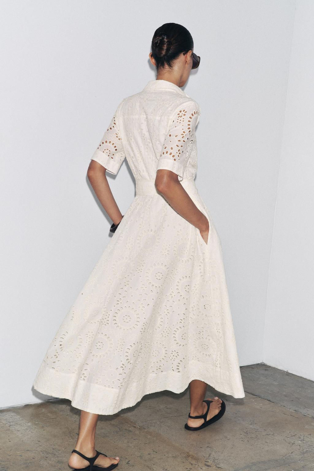 ZW COLLECTION EMBROIDERED SHIRT DRESS - Zara фото 6