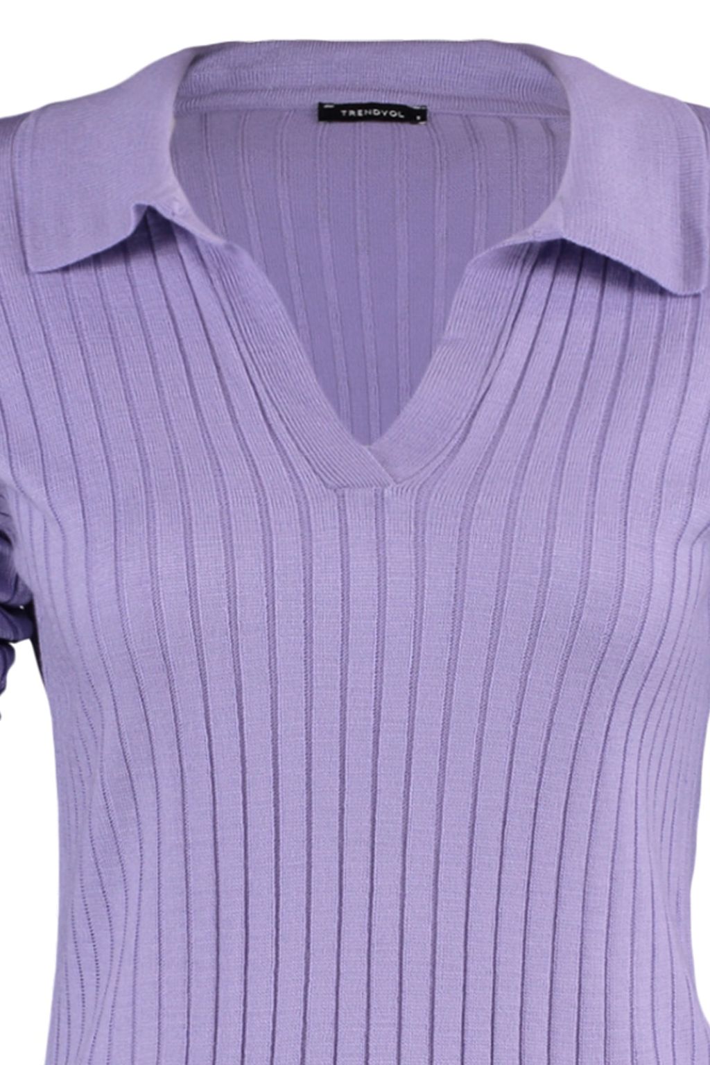 Lila Kol Ucu Detayl? Polo Yaka Triko Kazak TWOAW21KZ1113 - Trendyolmilla фото 8