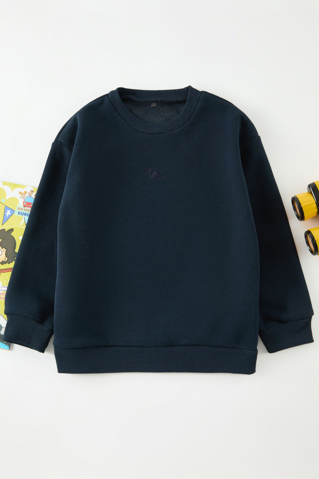 Gri Erkek Cocuk Bask?l? Orme Sweatshirt TKDAW25SW00119 - Trendyolmilla фото 3