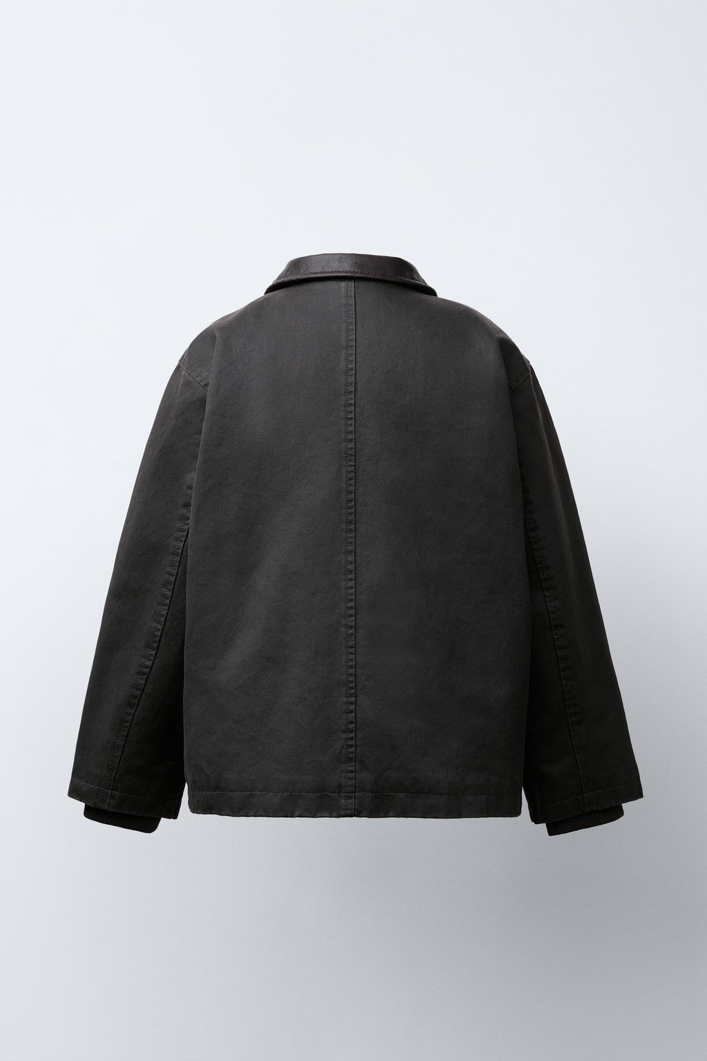 WAXED JACKET WITH LEATHER-EFFECT COLLAR - Zara фото 4