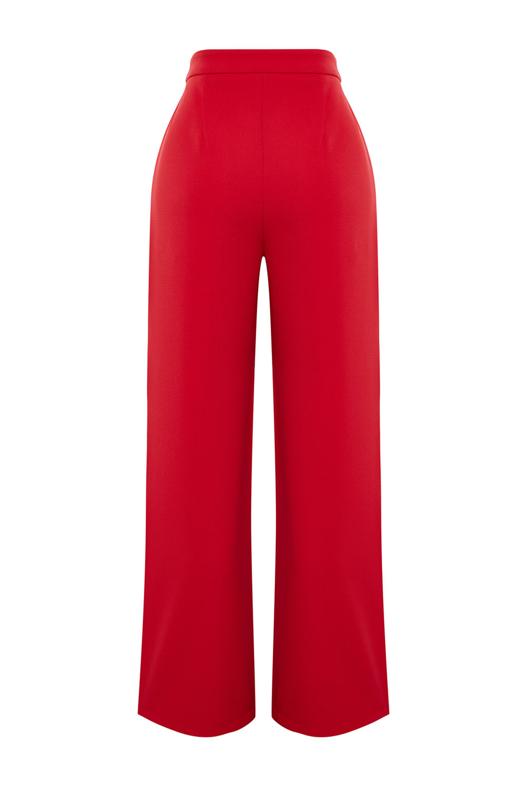K?rm?z? Wide Leg/Genis Paca Dokuma Kumas Pantolon TWOAW22PL0066