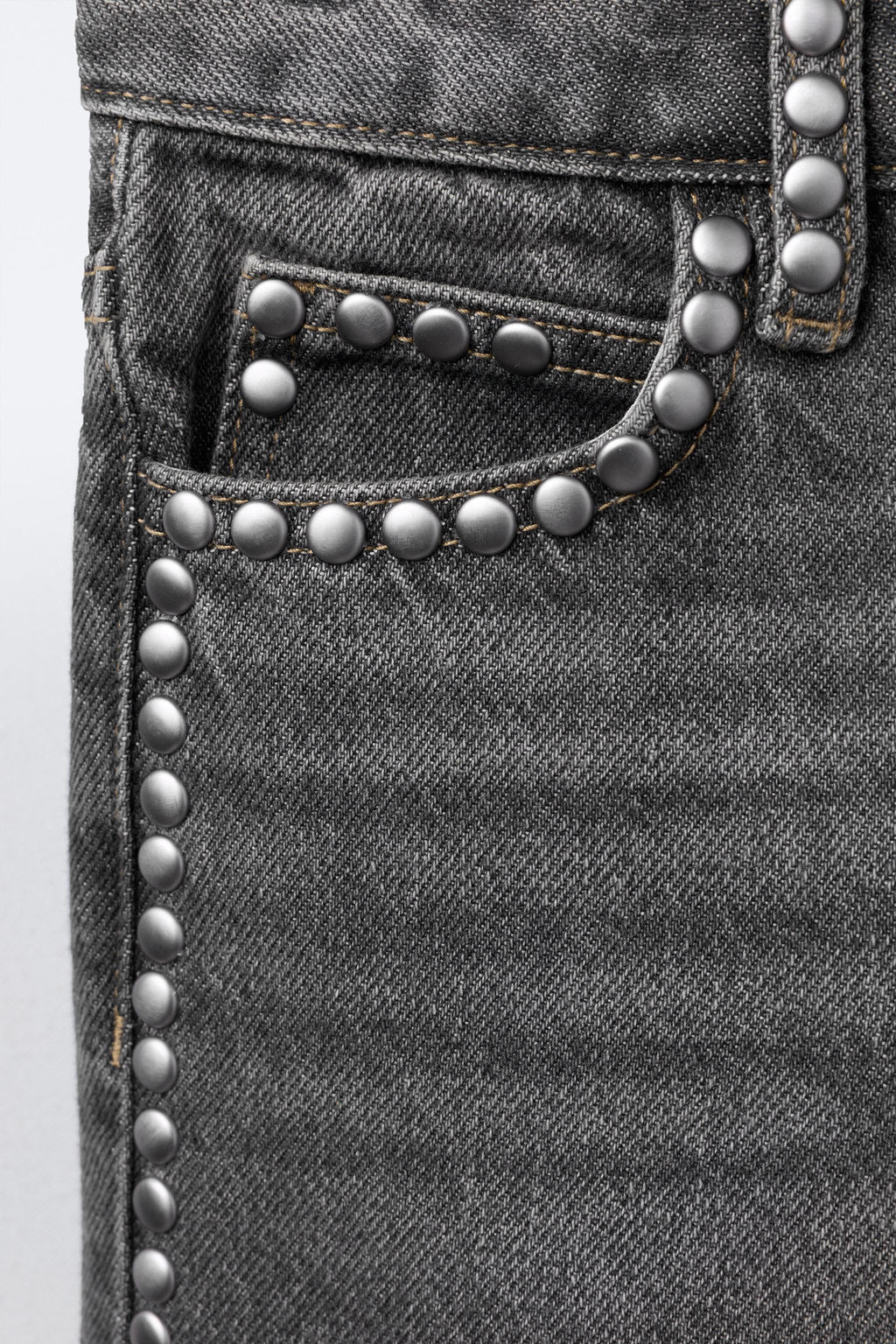 JEANS STRAIGHT TACHAS / Gris - Zara фото 4