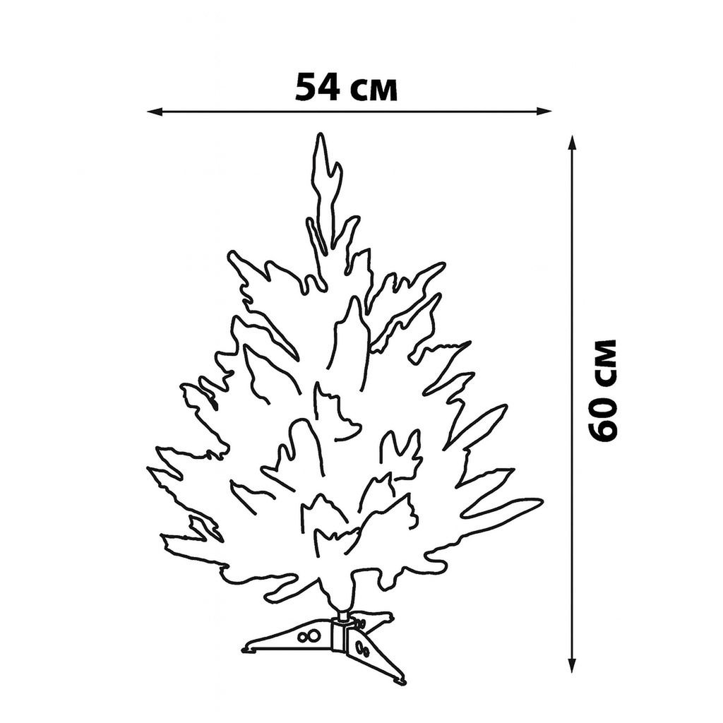ULD-T5460-030/SNA/3AA WARM WHITE IP20 XMAS TREE SNOW Дерево светодиодное Ёлочка снежная, на батарейках 3АА (не в/к), 54х60см. 30 светодиодов. Теплый белый свет. TM Uniel