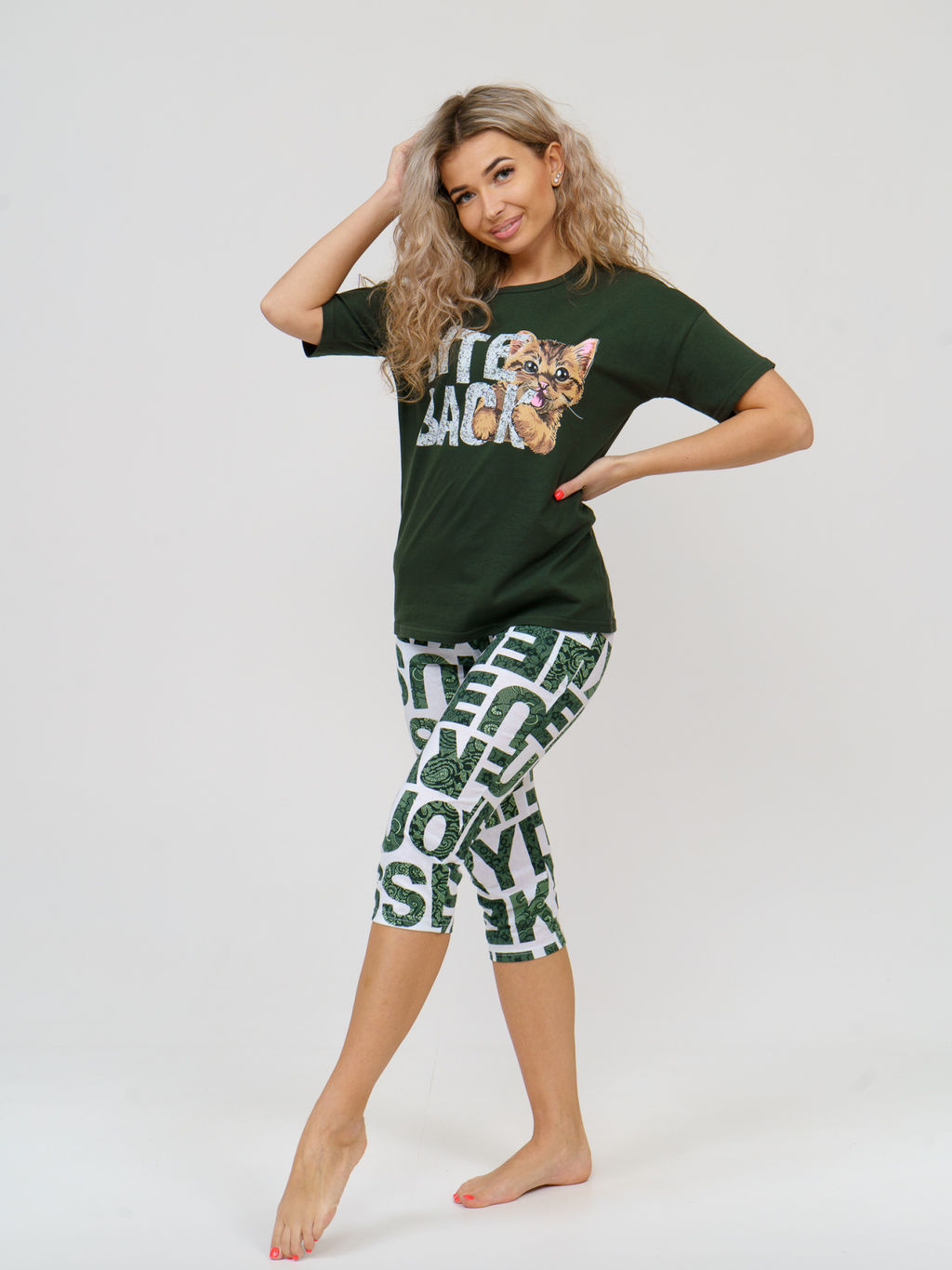 783 Пижама "Буквы/хаки"