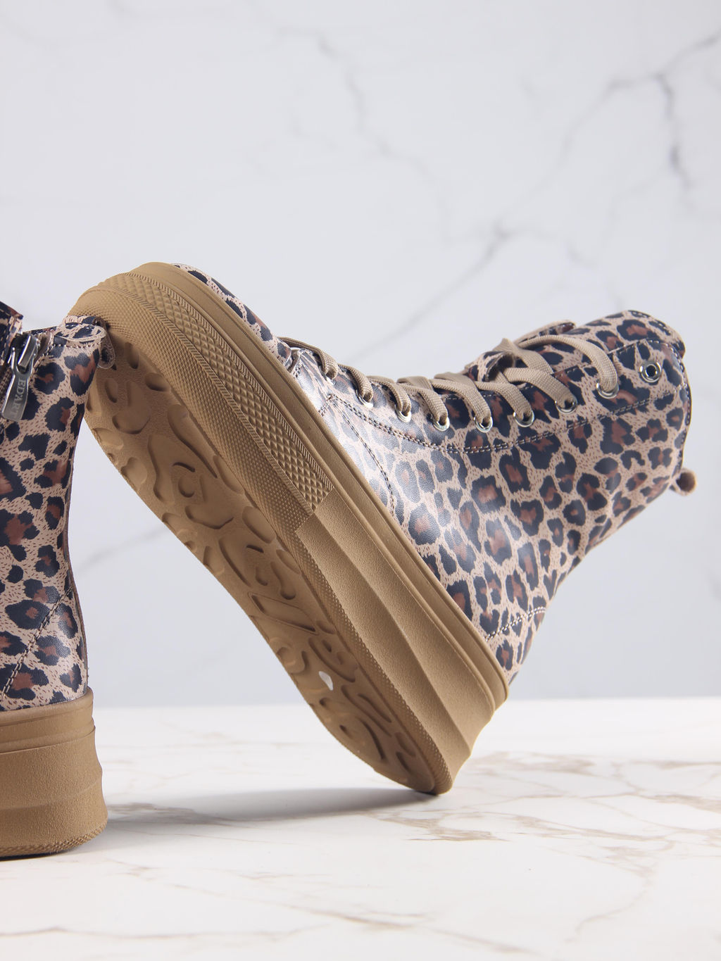 Ботинки 215.warmbr.Коричневый леопард/мех