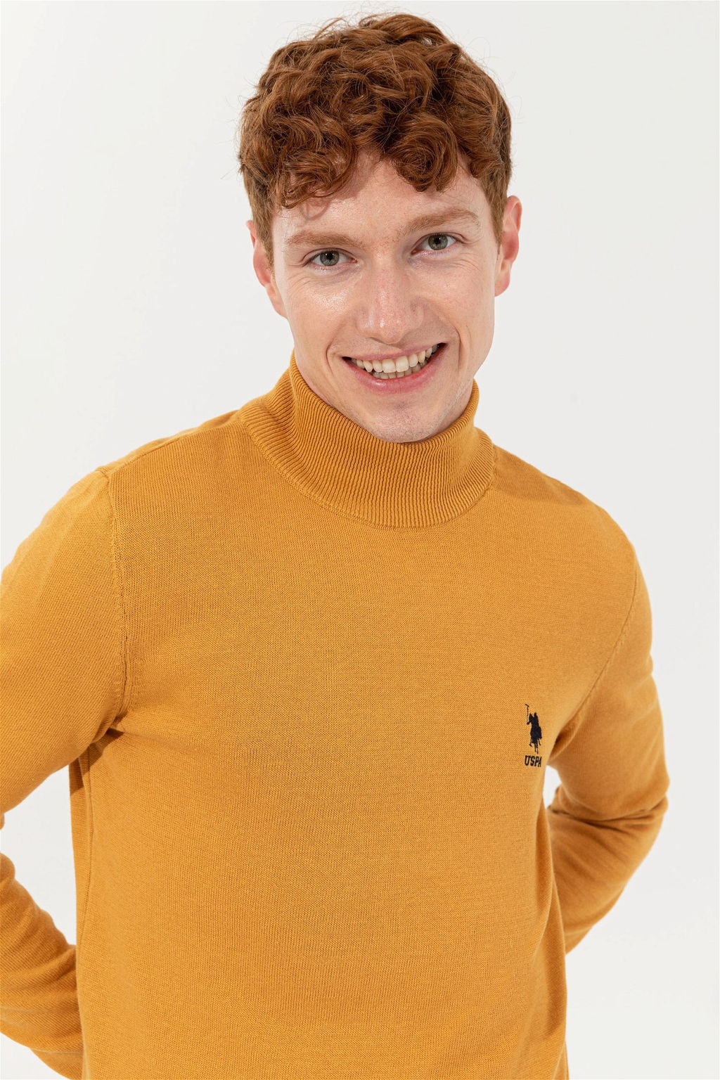 Мужской желтый трикотажный свитер Basic - U.s. polo assn фото 10