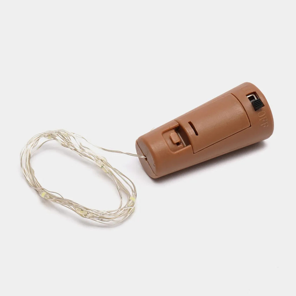 ULD-S0200-020/SСR/3LR WHITE IP20 WINESTOPPER Гирлянда светодиодная Роса с пробкой на батарейках 3*LR44(в/к), 2м. 20 светодиодов. Белый свет. Провод медный. TM Uniel