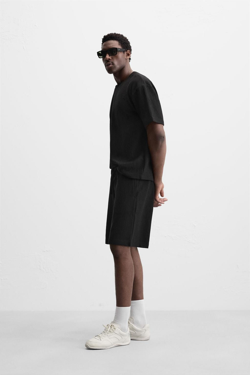 TEXTURED JOGGER BERMUDA SHORTS - Zara фото 20