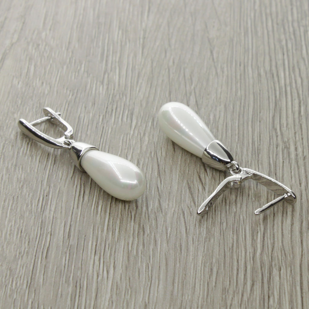 Серьги Каппи майорка белая - Agat77 фото 2