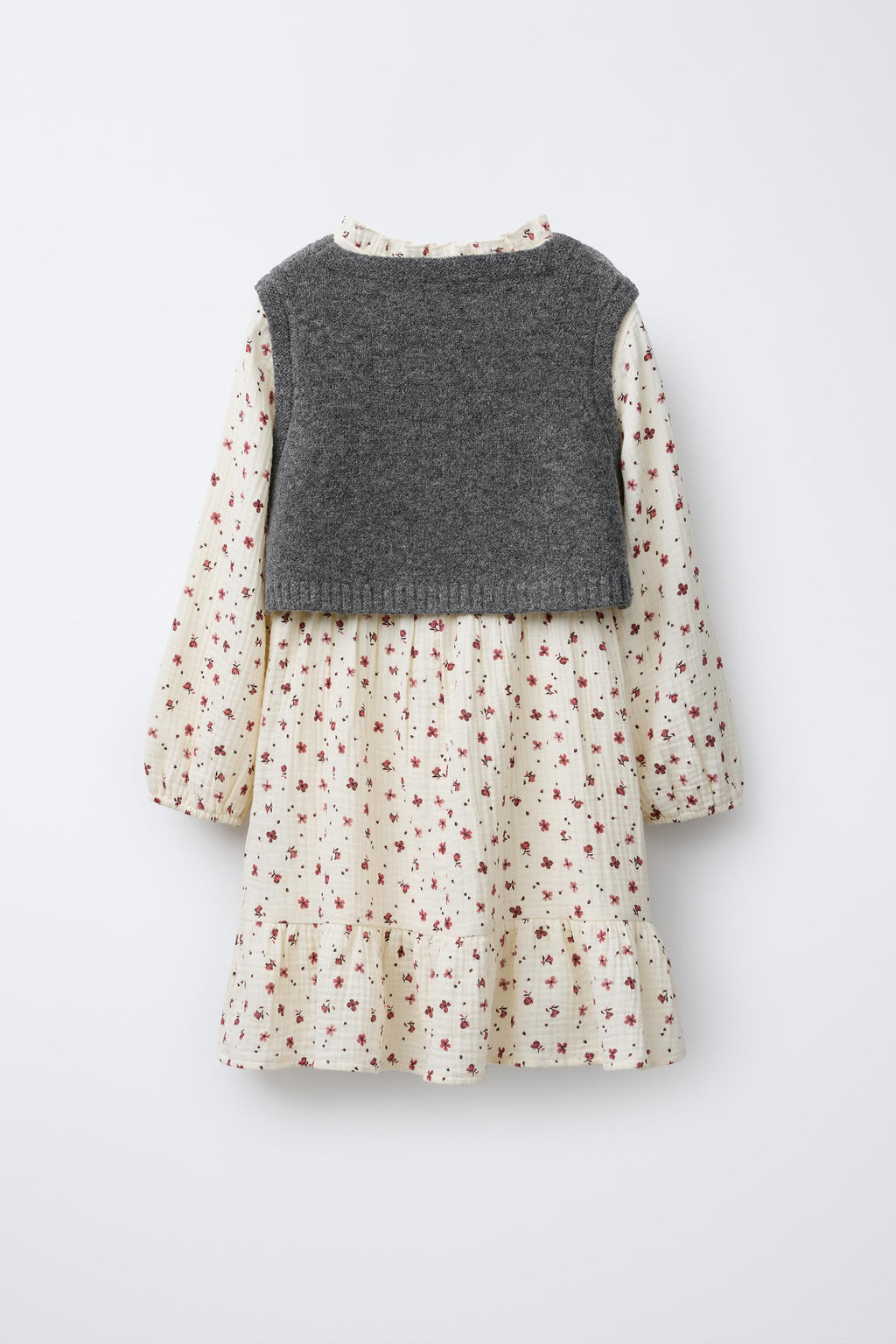 FLORAL DRESS WITH KNITTED WAISTCOAT - Zara фото 2