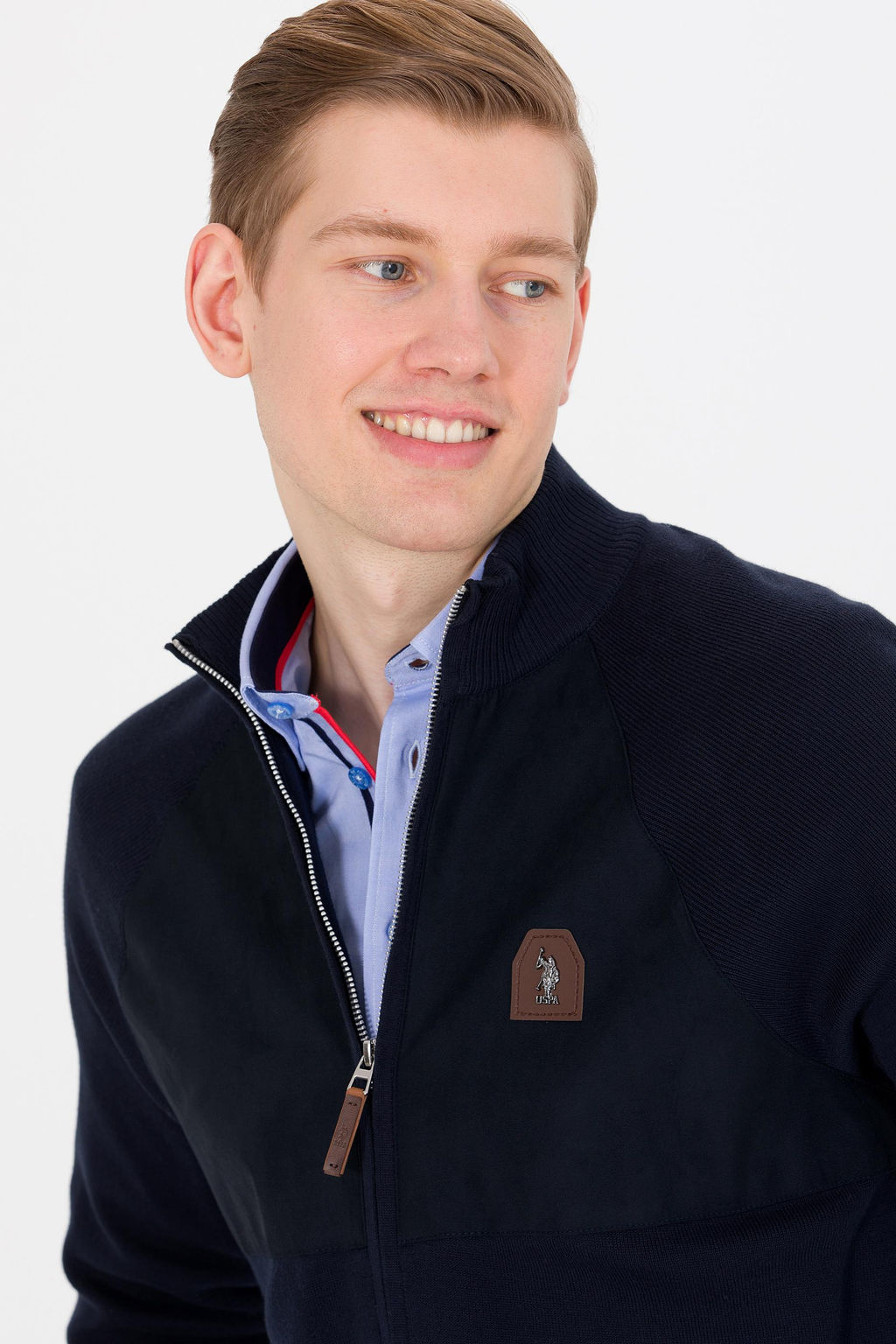 Мужской темно-синий трикотажный кардиган Неожиданная скидка в корзине - U.s. polo assn фото 8