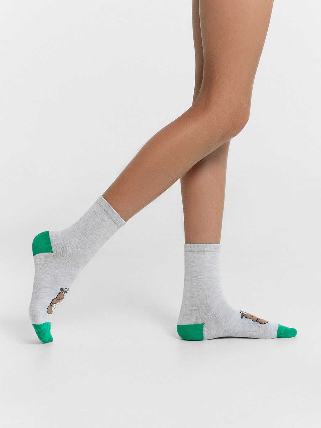 Цена за 5 пар! Носки детские серые с рисунком в виде сурка - Mark formelle фото 2