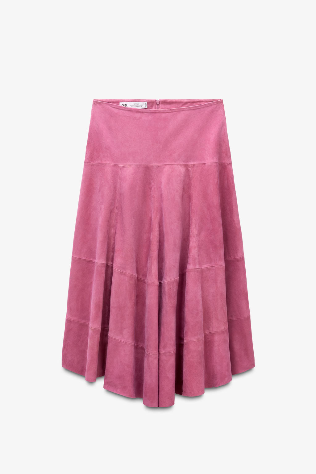 LIMITED EDITION ASYMMETRIC SUEDE LEATHER MIDI SKIRT - Zara фото 5