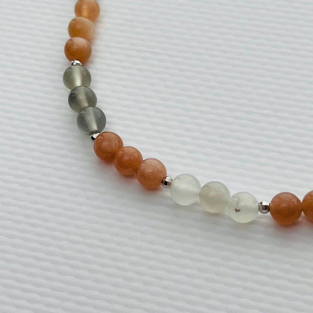 Бусы из Лунного камня микс - Радуга самоцветов фото 2