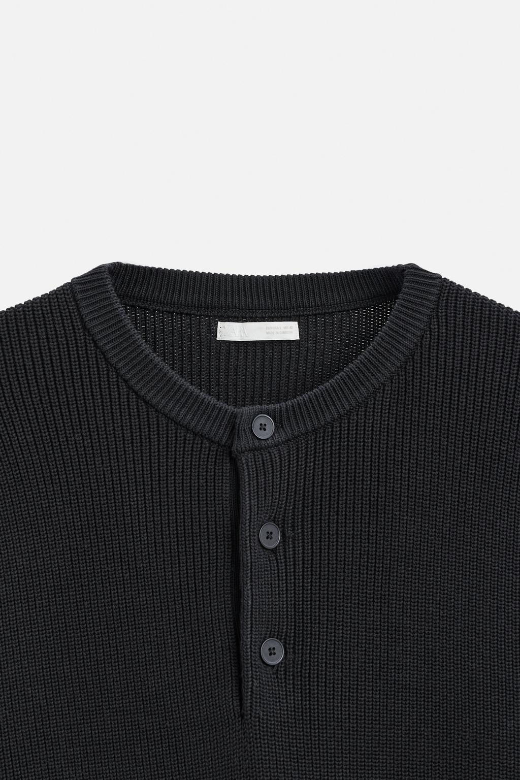 PURL KNIT SWEATER WITH BUTTONS - Zara фото 8