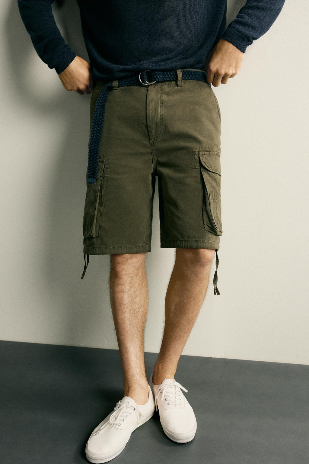 BERMUDA CARGO REGULAR FIT TRABILLAS / Khaki - Zara фото 5