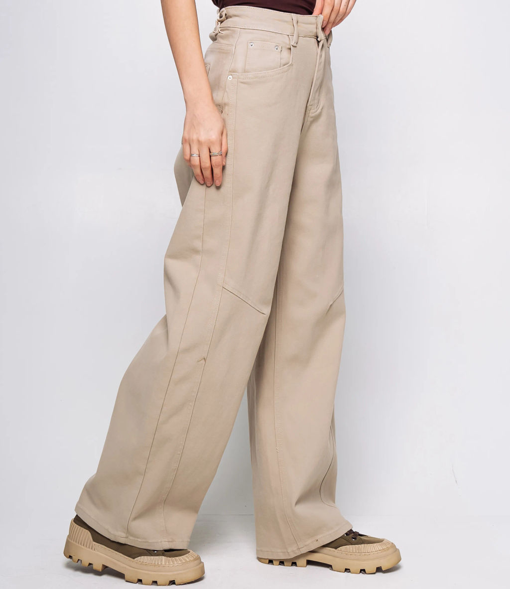 Джинсы #КТ15108, бежевый