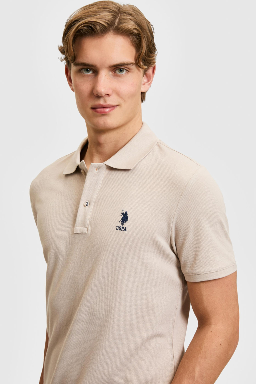 Erkek Slim Fit Polo Yaka Ta_ Basic Ti__rt