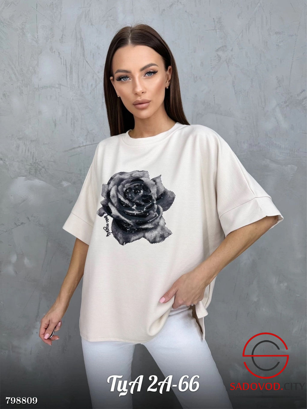 Футболка женская с рисунком розы - Bruno фото 2