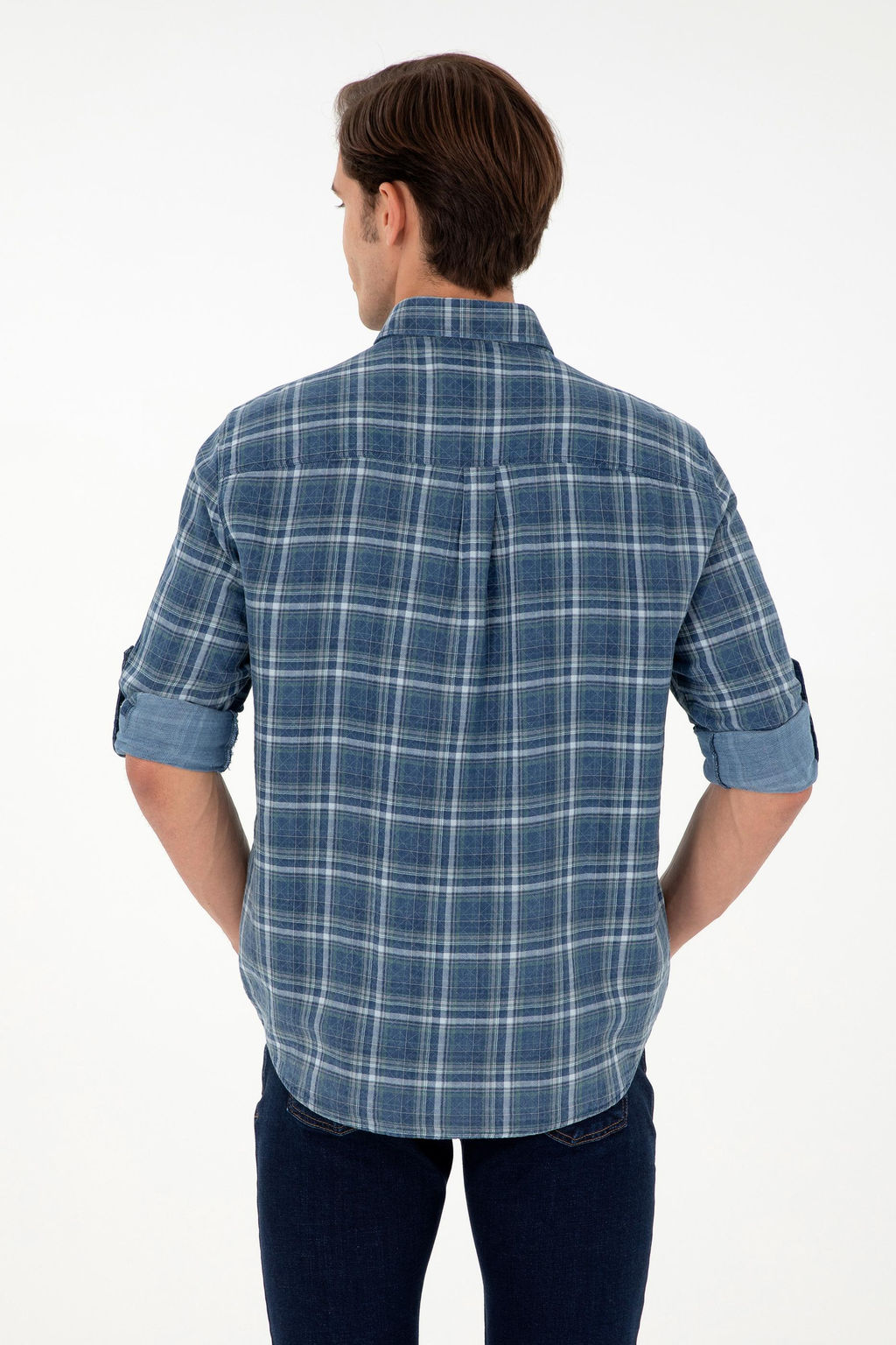 Мужская темно-синяя рубашка с длинным рукавом Неожиданная скидка в корзине - U.s. polo assn фото 5