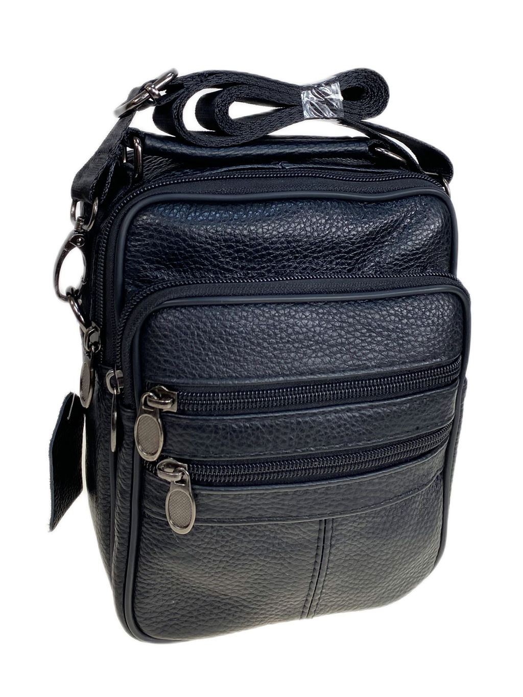 Сумка мужская из натуральной кожи, цвет черный