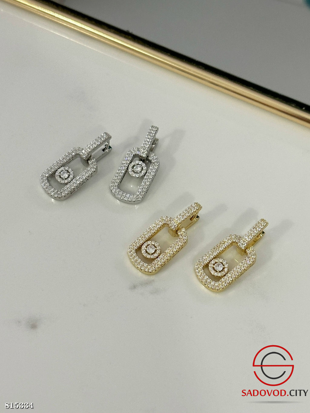 Серьги с камнями из медицинской стали