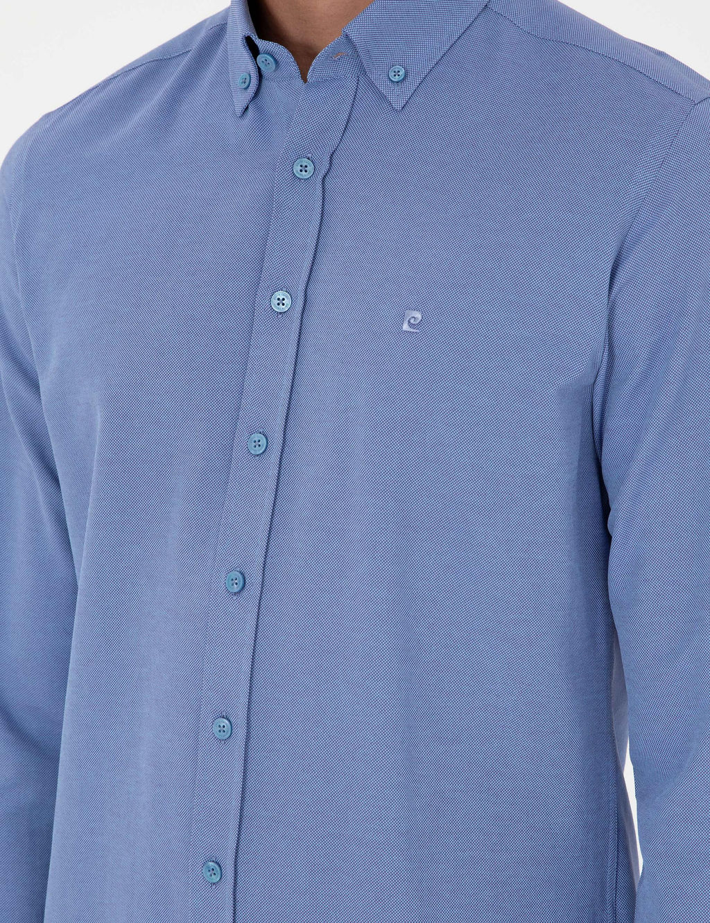 Mavi Oxford Slim Fit Uzun Kollu G_mlek - Pierre cardin фото 7