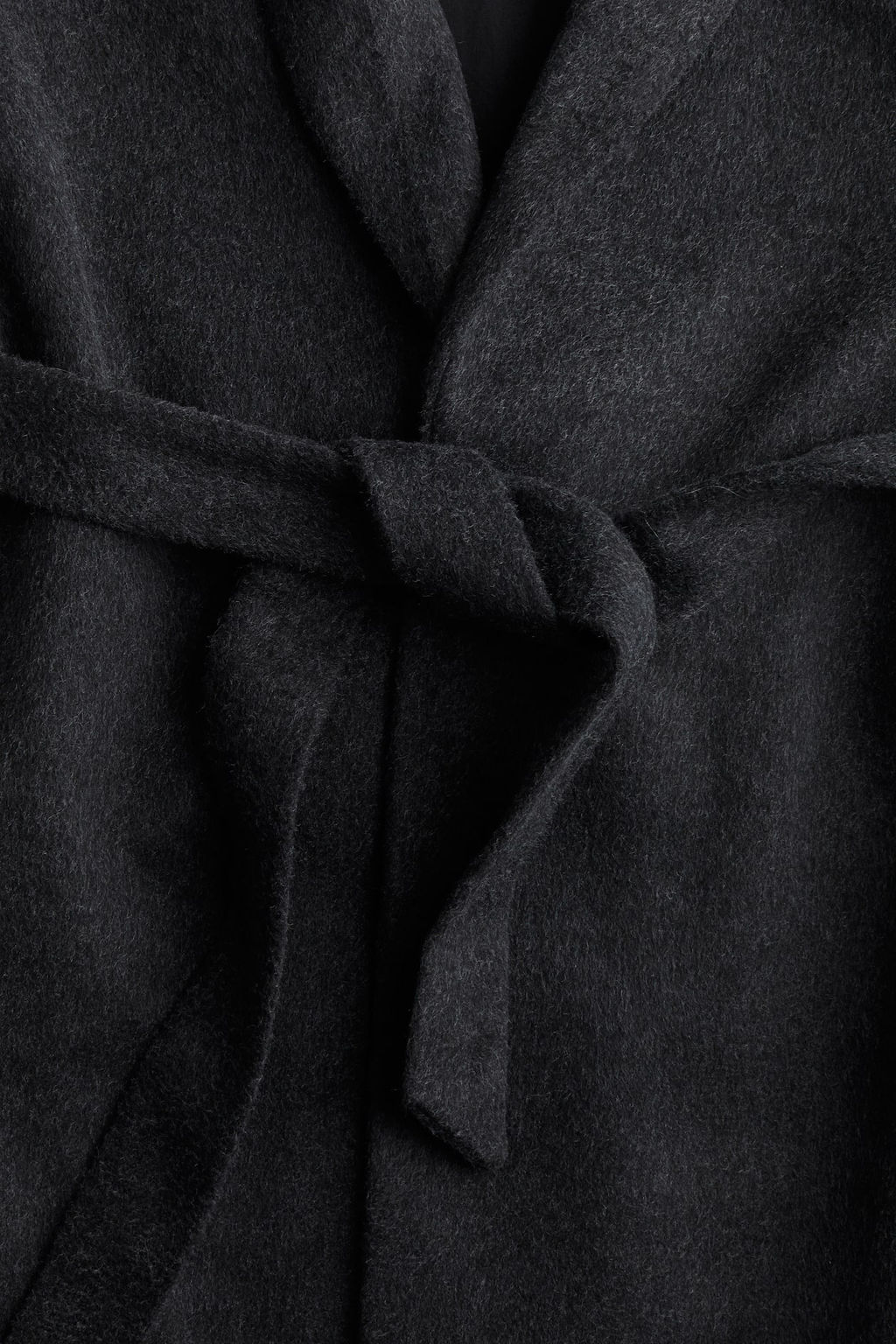 Abrigo con acabado cepillado y cinturon de anudar - H&m фото 7