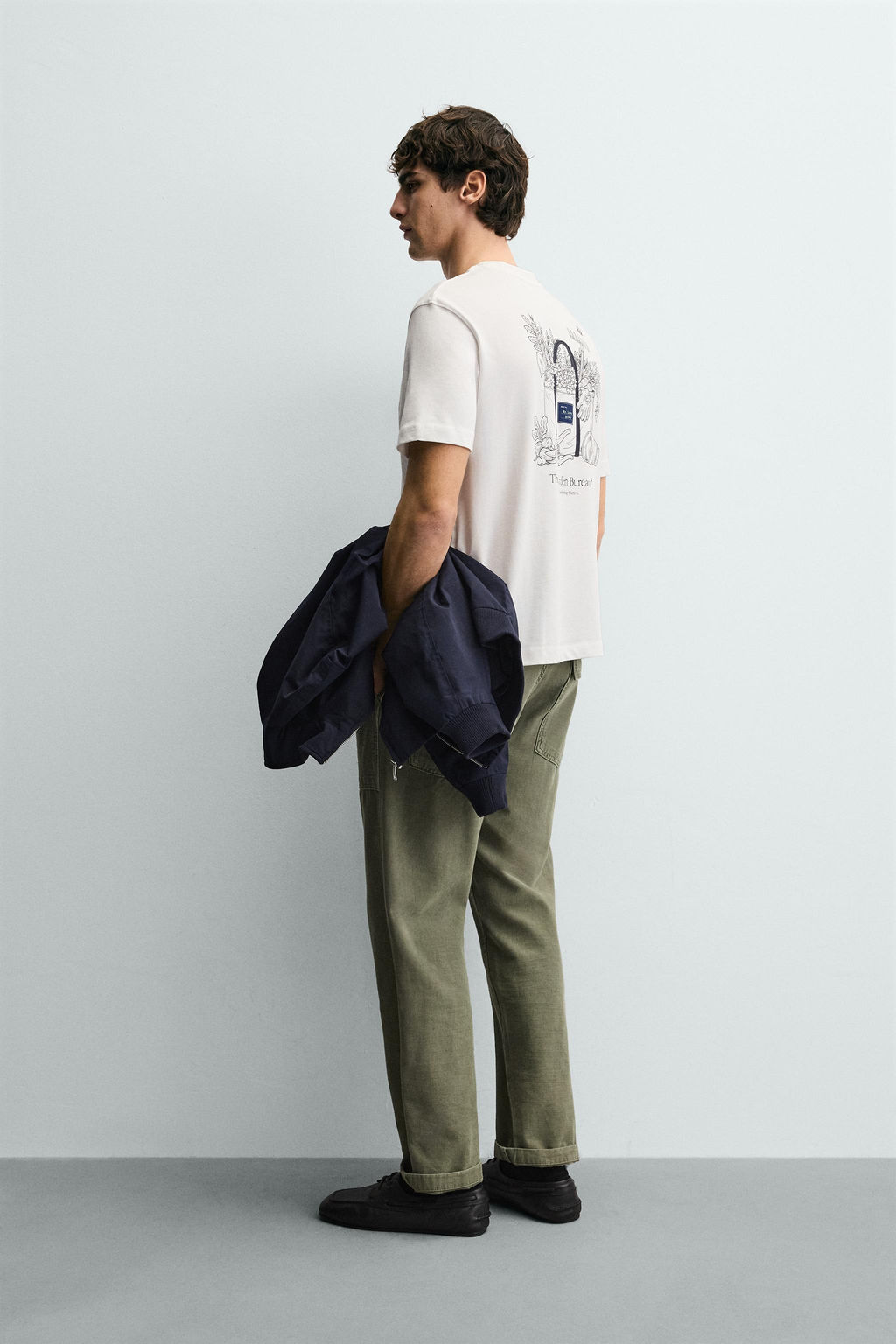 CAMISETA ESTAMPADO CONTRASTE / Beige claro - Zara фото 4