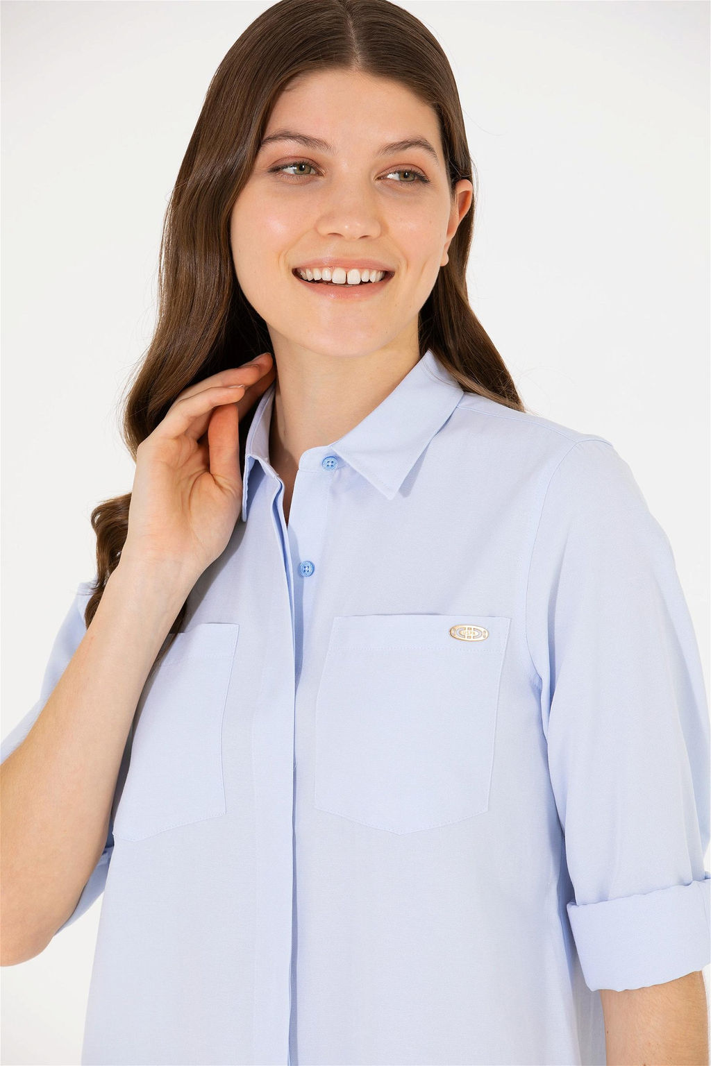 Женское синее тканое платье Неожиданная скидка в корзине - U.s. polo assn фото 3