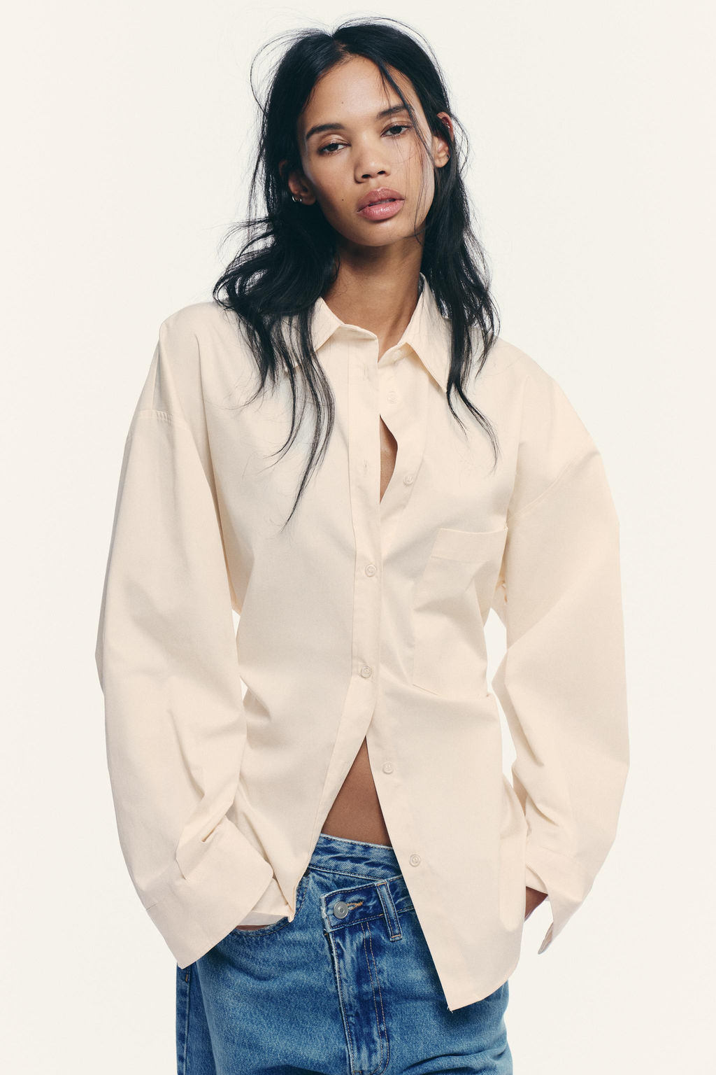 OVERSIZE SHIRT WITH TIE - Zara фото 3