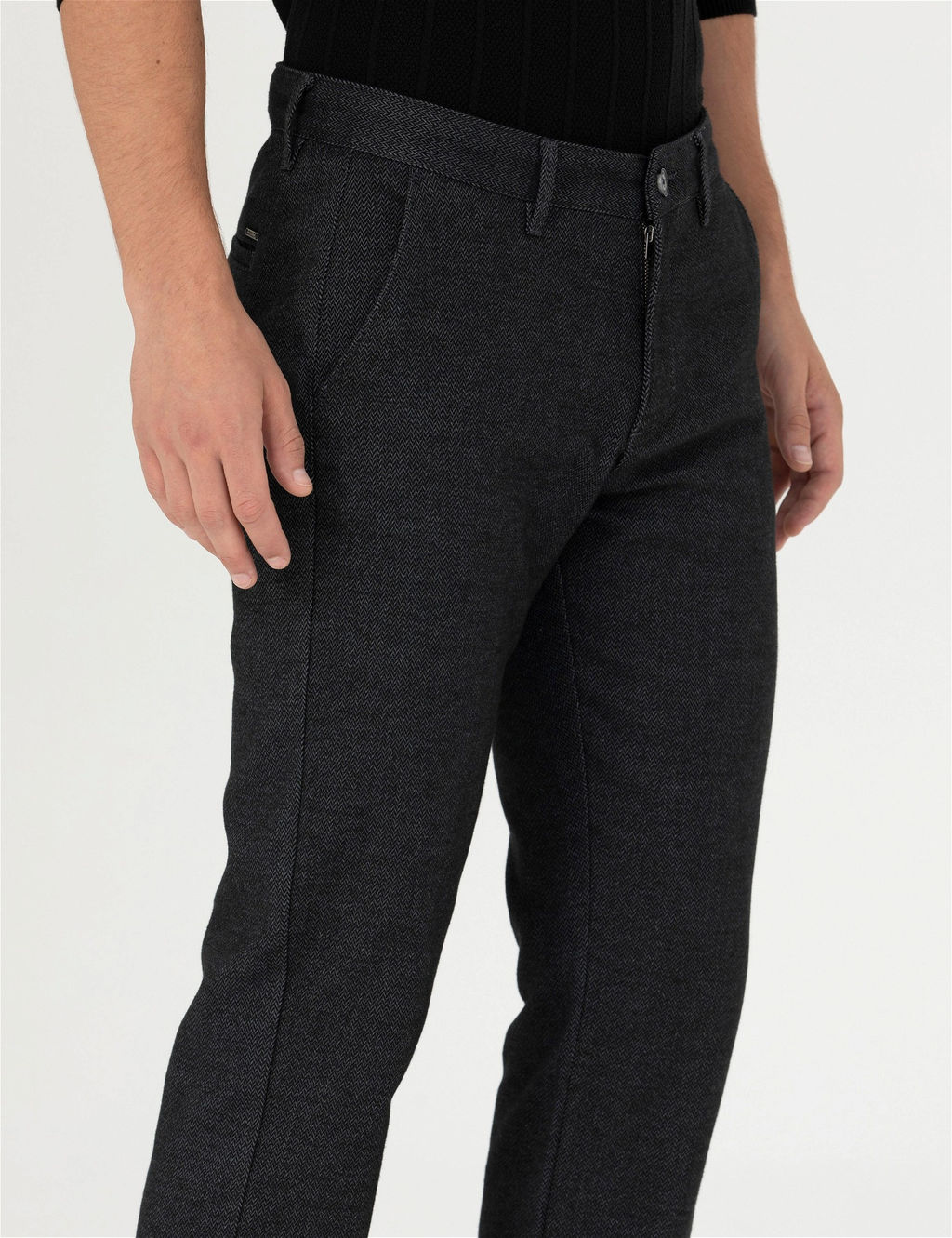 Antrasit Regular Fit Kanvas Pantolon