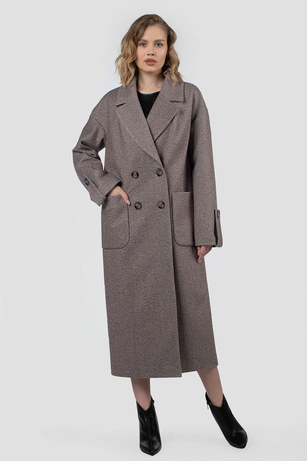 01-12229 Пальто женское демисезонное (пояс) - El podio фото 11