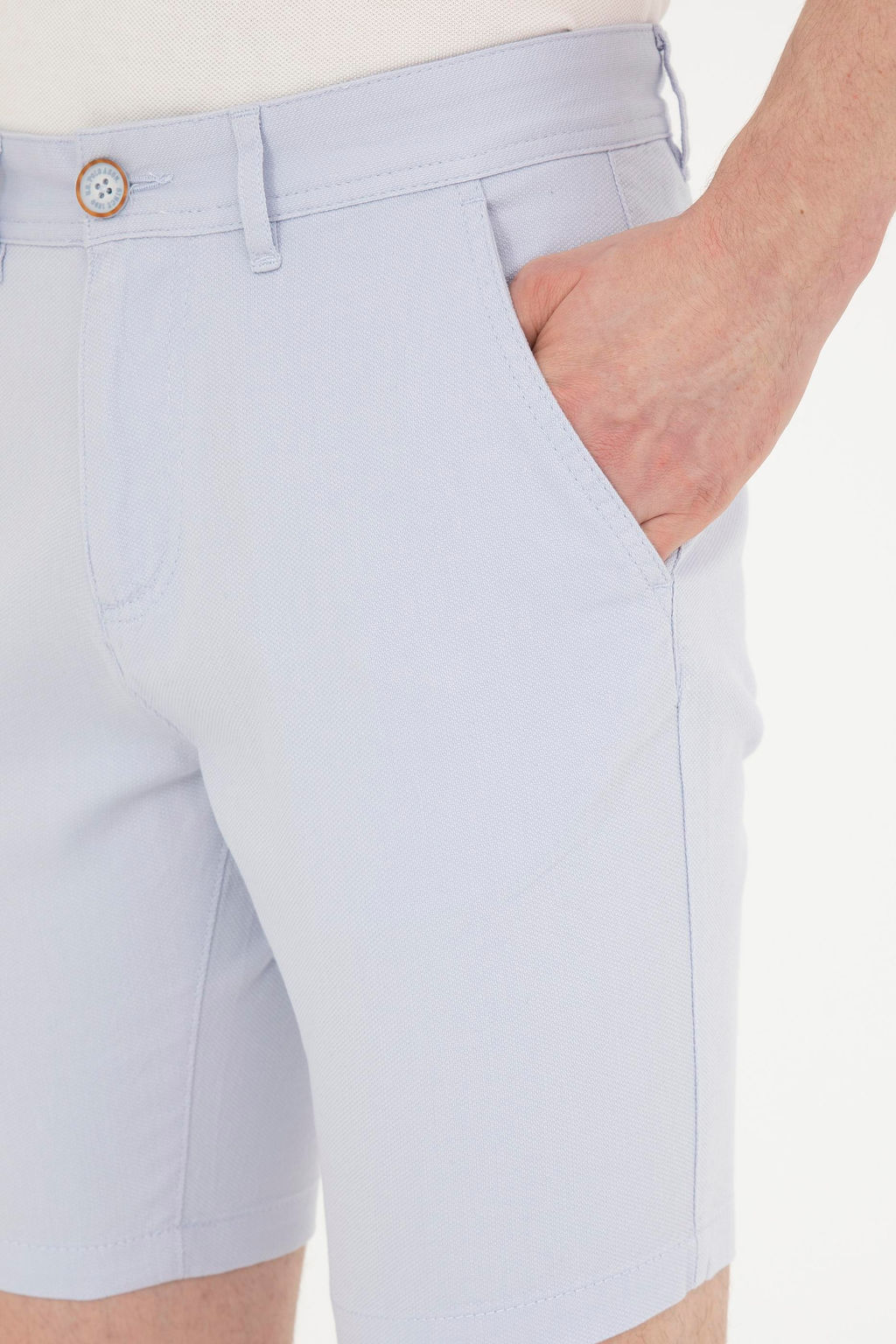 Мужские голубые тканые шорты - U.s. polo assn фото 6