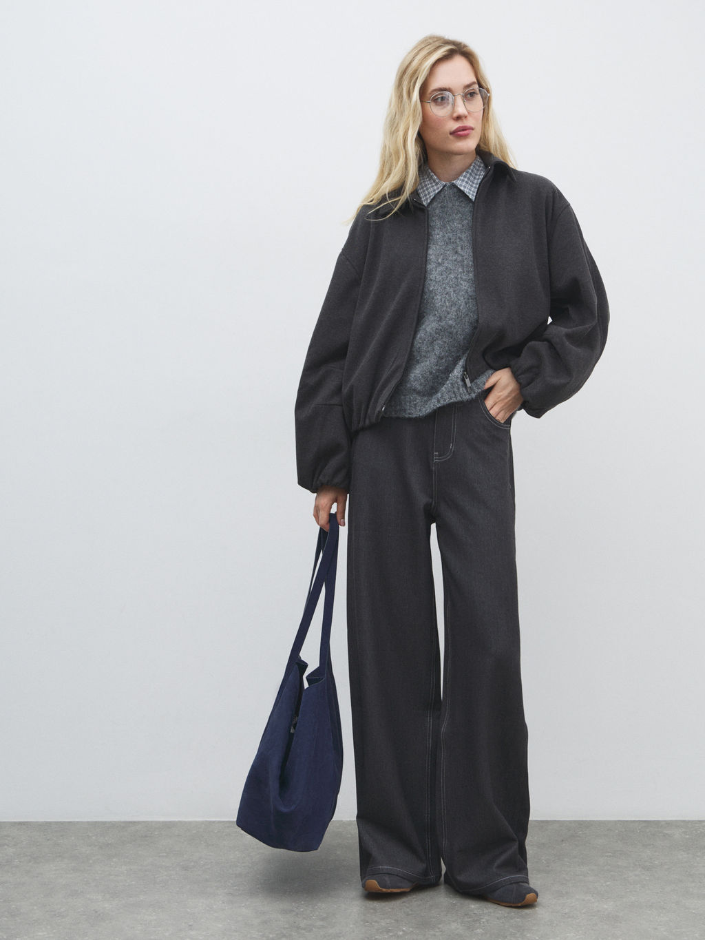 Женские широкие джинсы MAISON DAVID