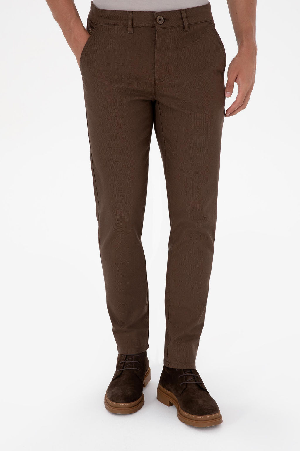 Erkek Kahverengi Kanvas / Chino Pantolon Sepette S_rpriz _ndirim - U.s. polo assn фото 2
