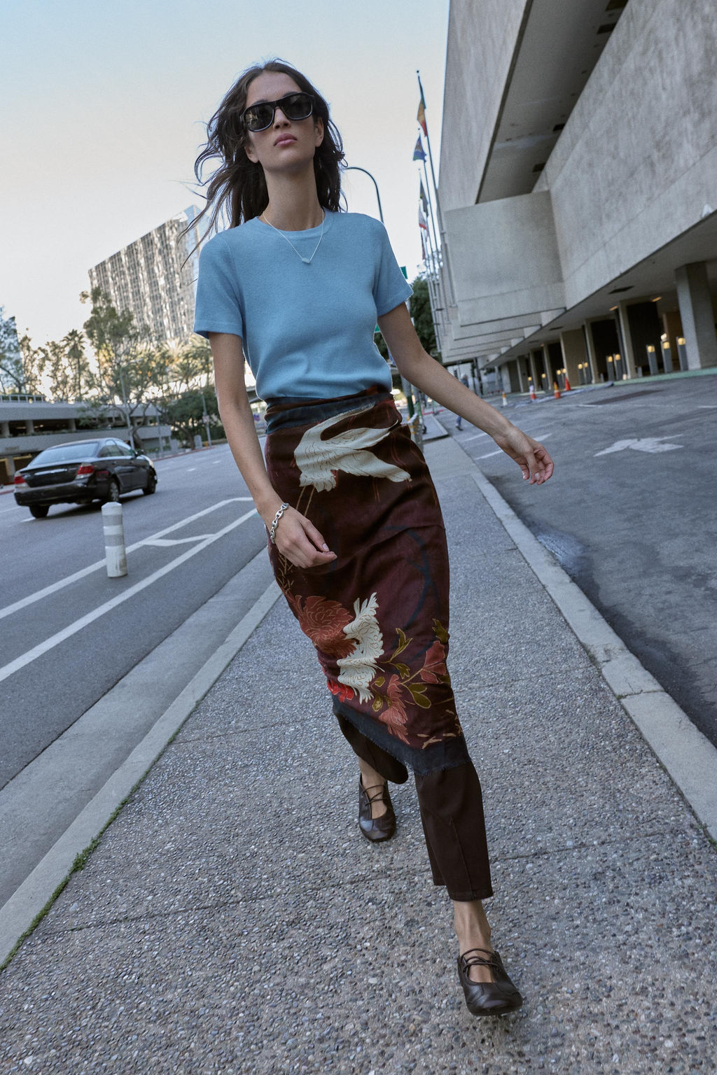 FLORAL PRINT SCARF - Zara фото 7