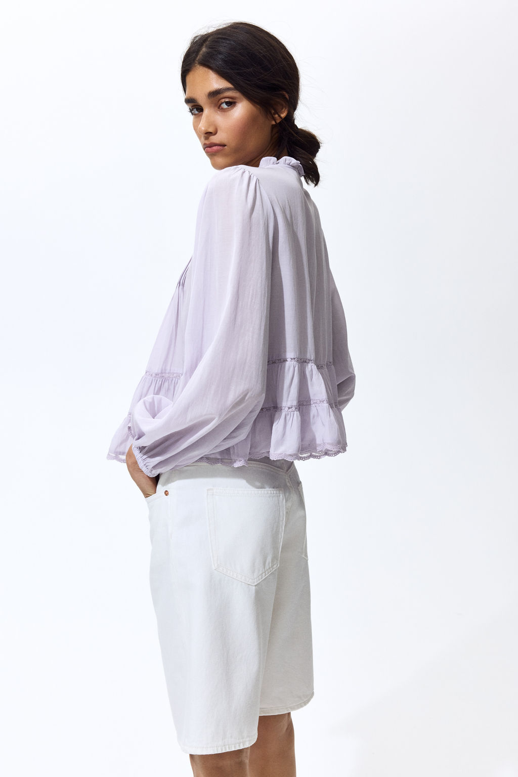 Pintucked blouse - H&m фото 6