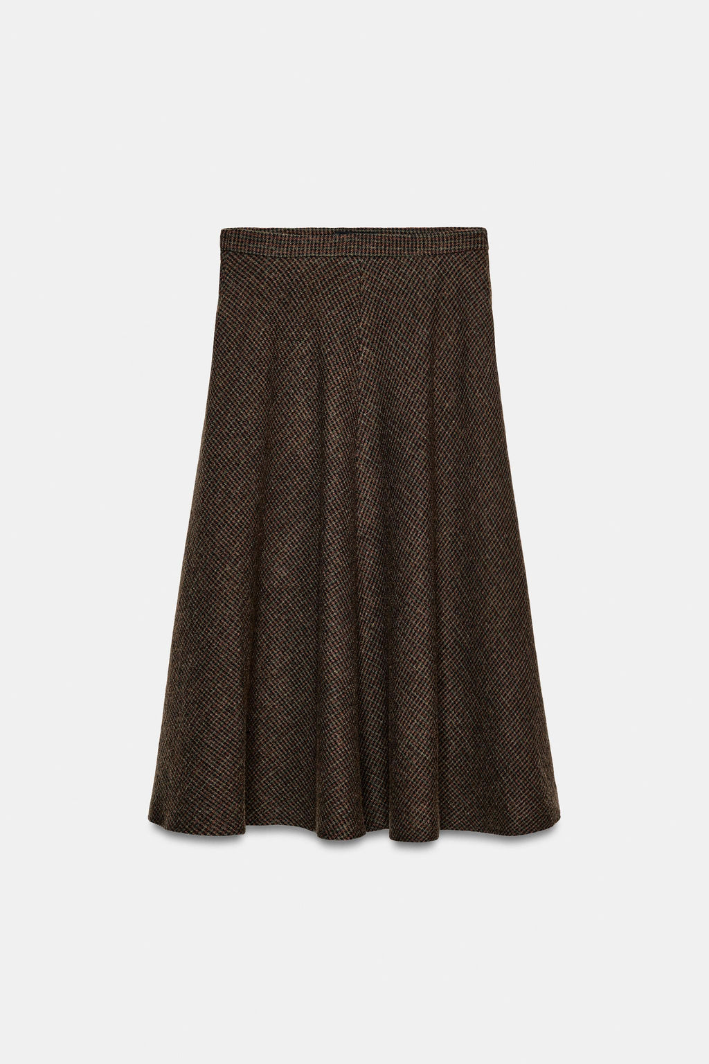 ZW COLLECTION WOOL HOUNDSTOOTH LAYERED SKIRT - Zara фото 6