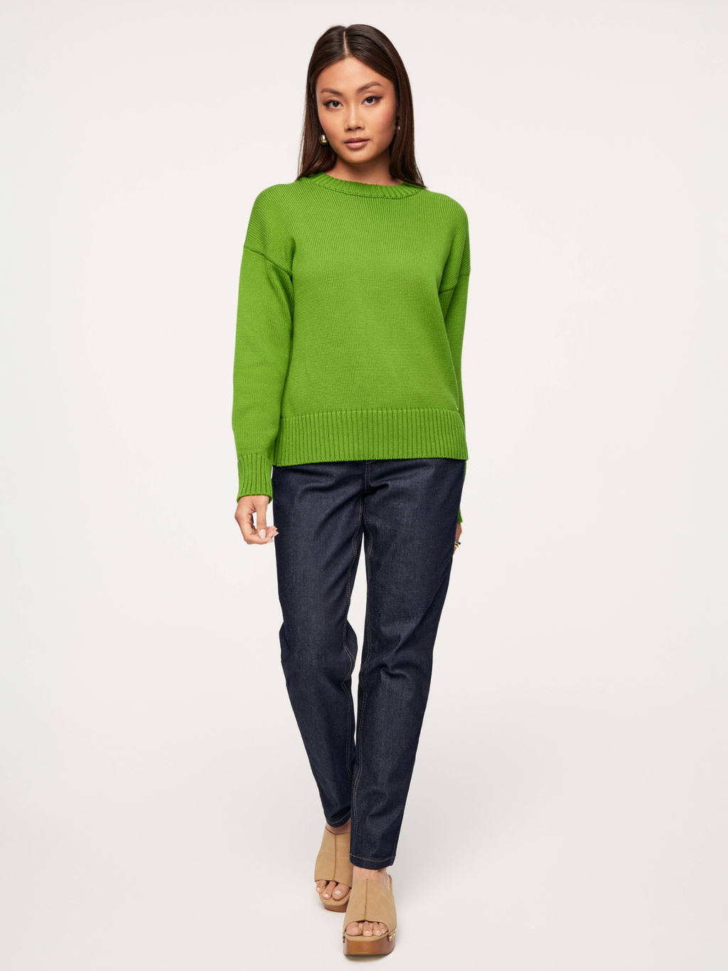 CONTE LDK 286 Джемпер свободного силуэта из пряжи с хлопком green - Conte elegant фото 4